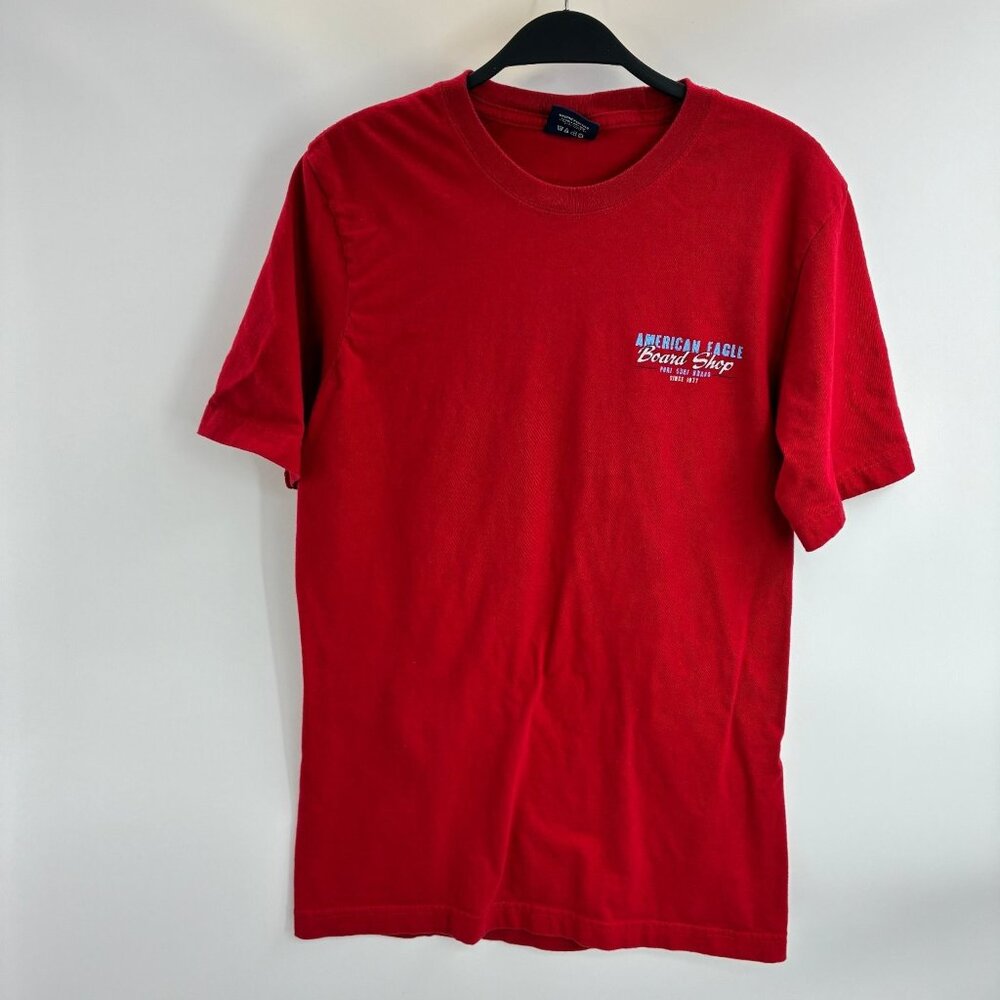 American Eagle T-Shirt Men's Red XS Cotton Crew Neck Surf Graphic